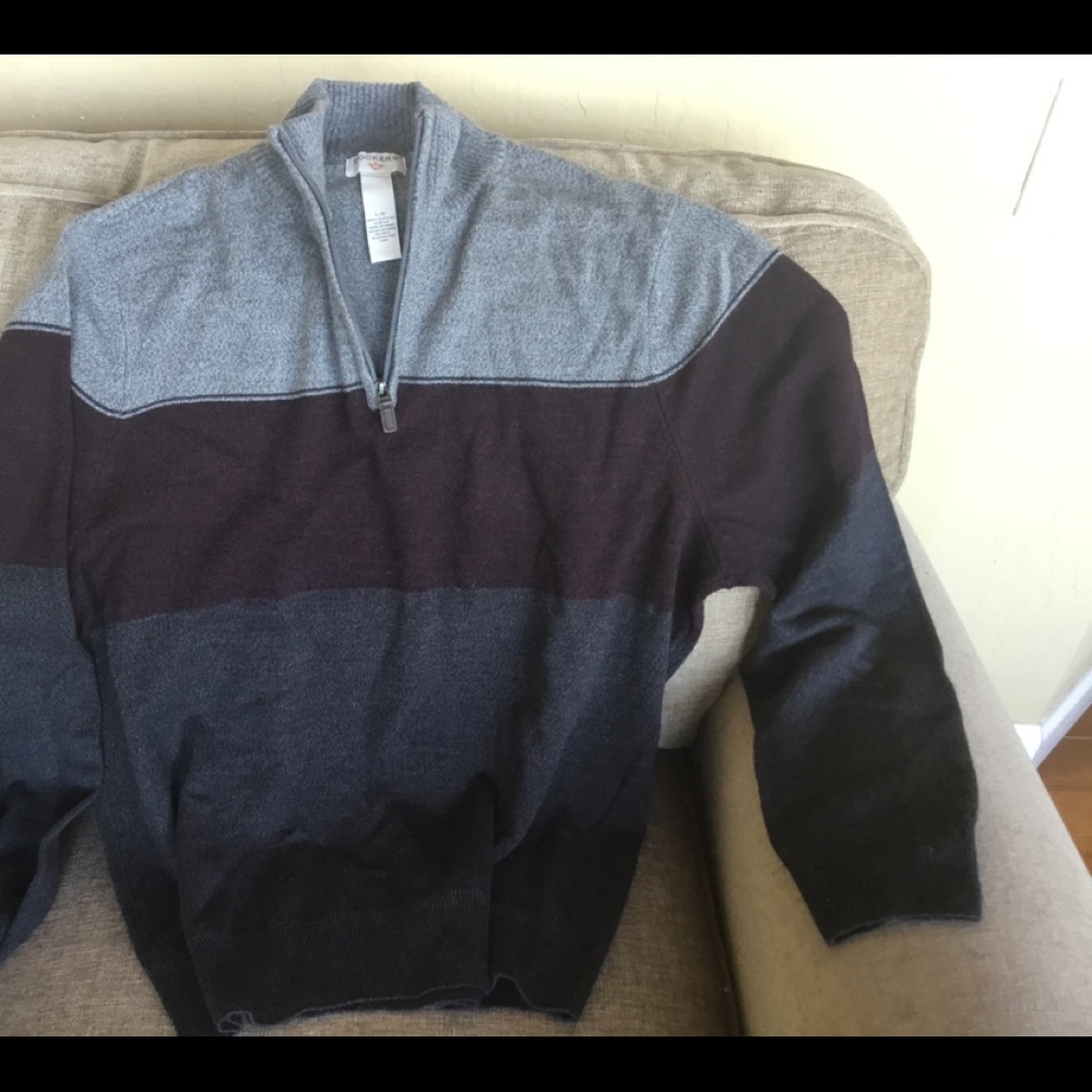 Mens Dockers Color block 1/4 zip Sweater